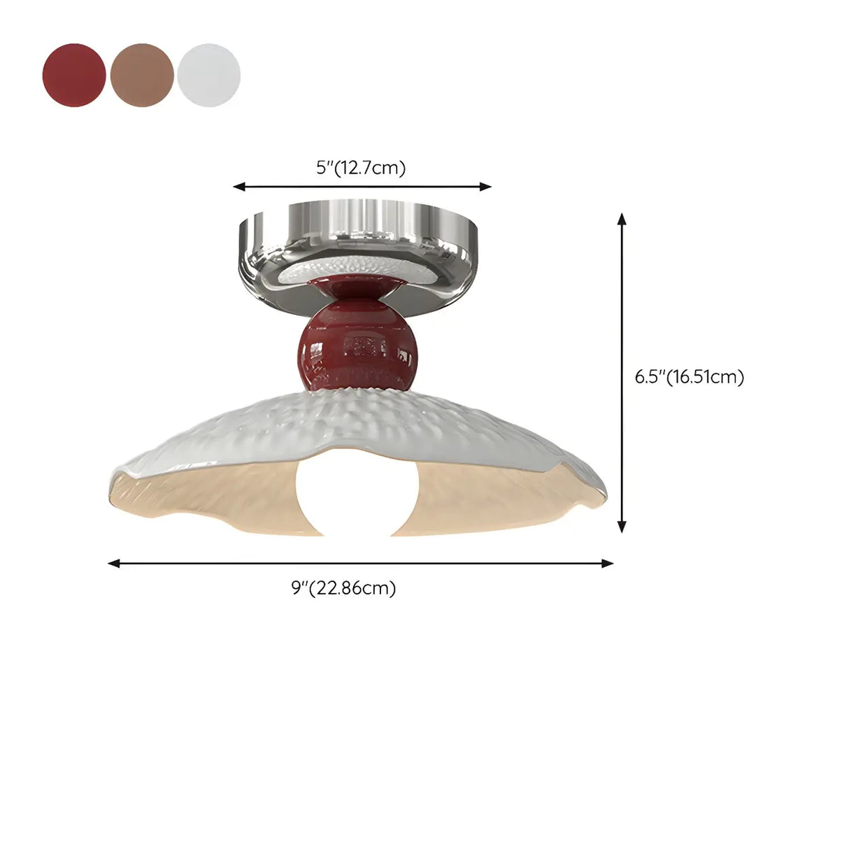 Hallway Ceramic Globe Semi-Flush Mount Ceiling Light Image - 29