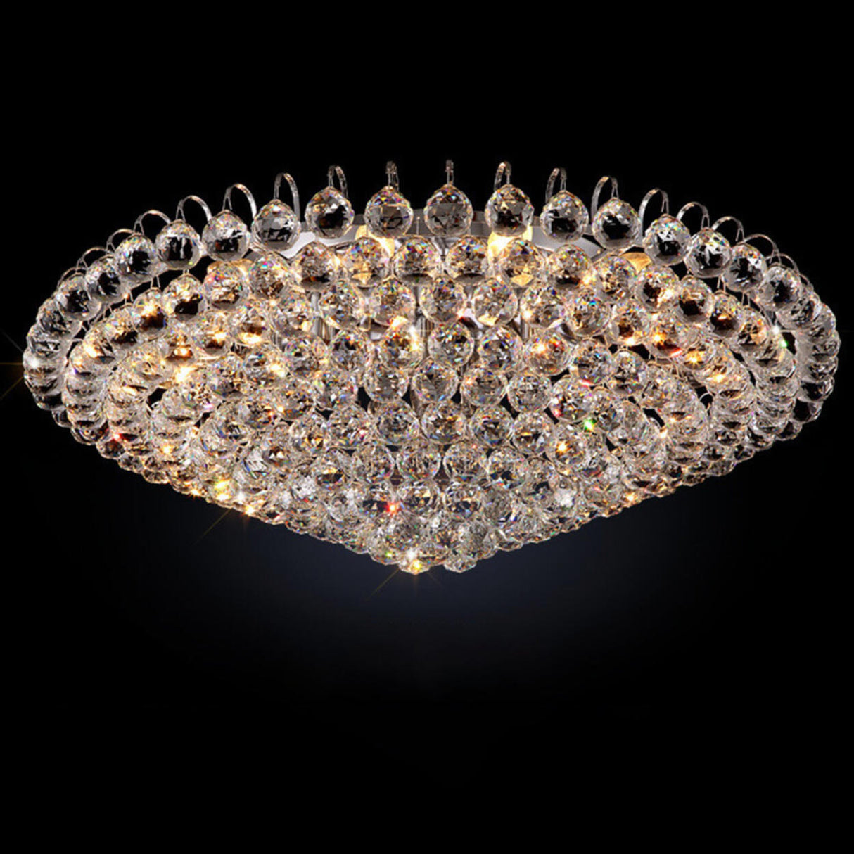 Hallway Chrome Crystal Bubble Flush Mount Ceiling Light Image - 10