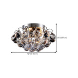 Hallway Chrome Crystal Bubble Flush Mount Ceiling Light #size