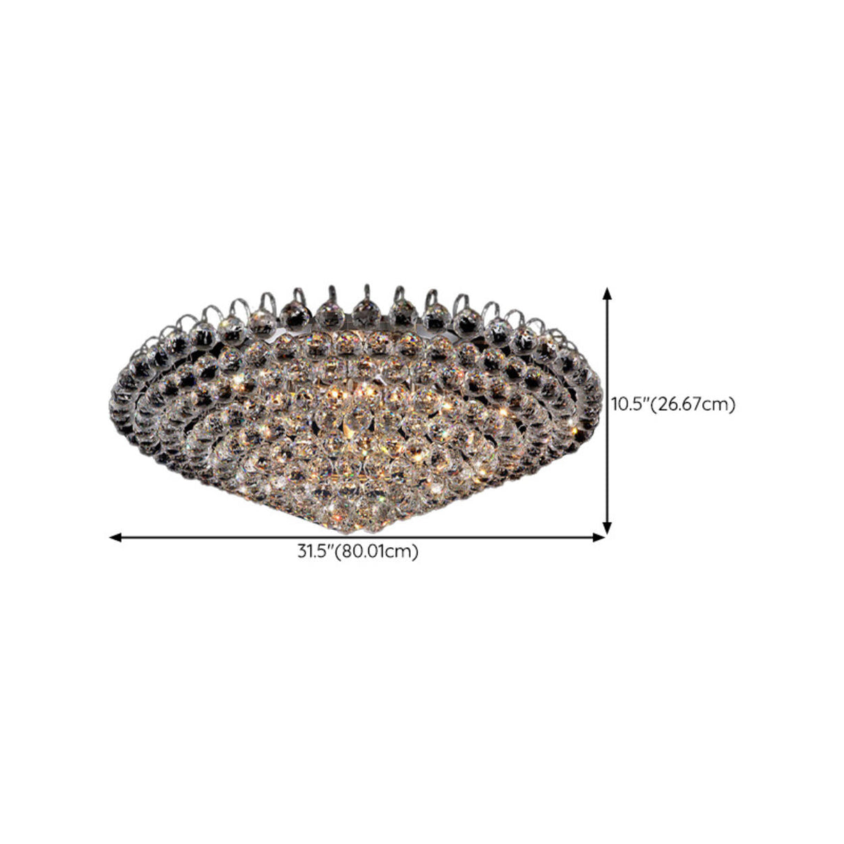 Hallway Chrome Crystal Bubble Flush Mount Ceiling Light Image - 20