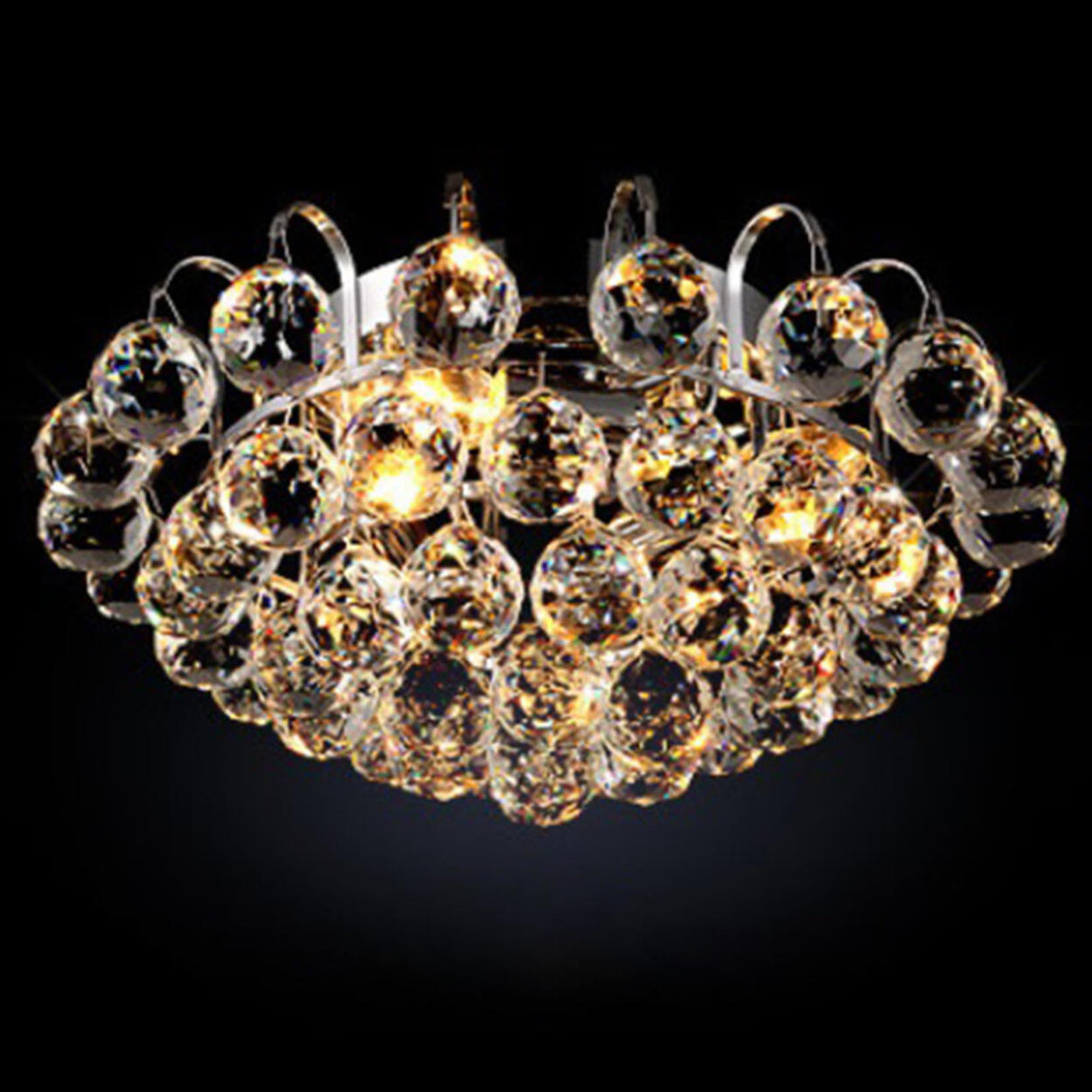 Hallway Chrome Crystal Bubble Flush Mount Ceiling Light Image - 3