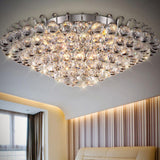 Hallway Chrome Crystal Bubble Flush Mount Ceiling Light Image - 6