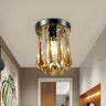 Hallway Clear Crystal Droplet Flush Mount Ceiling Light Image - 4