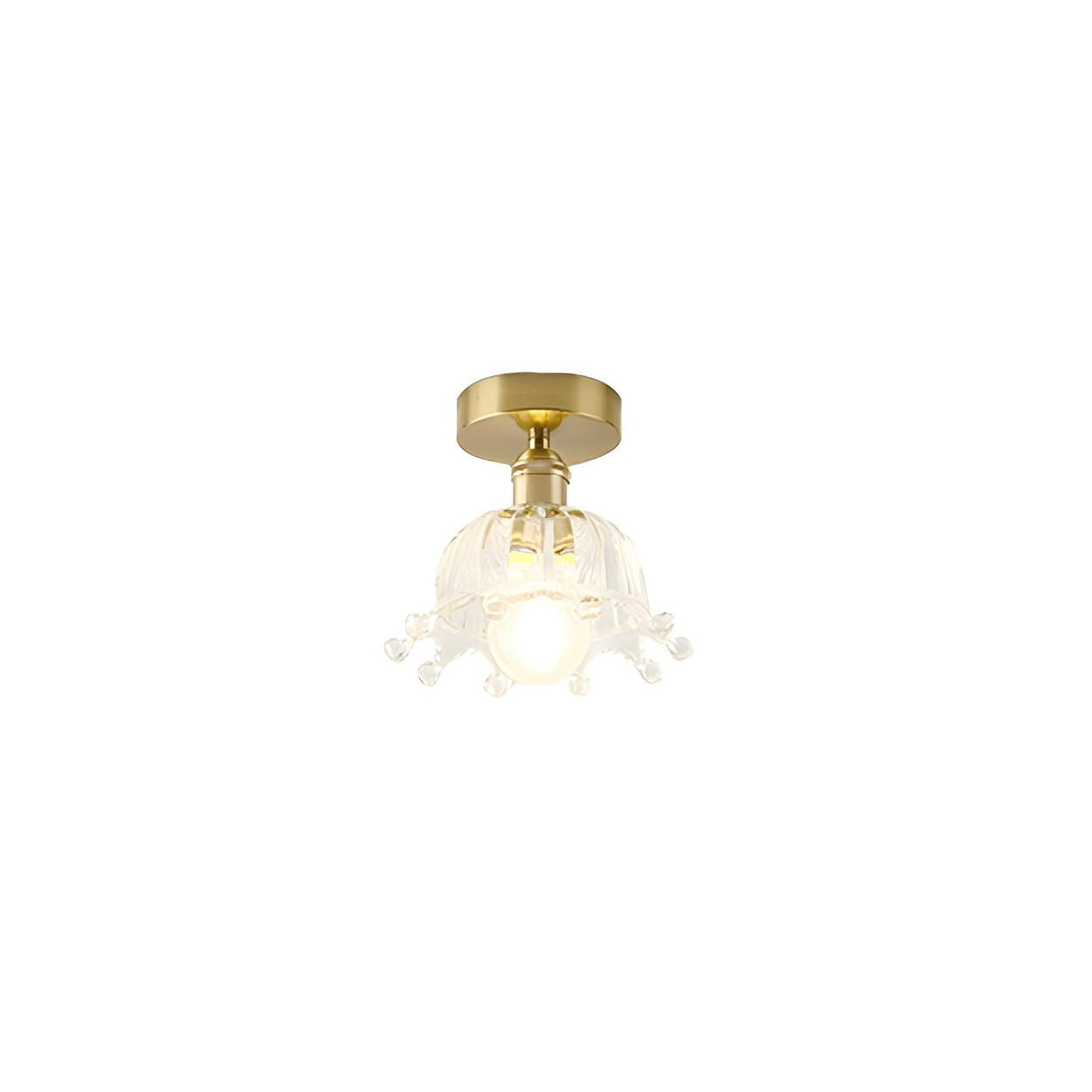 Hallway Clear Glass Floral Semi-Flush Mount Light Image - 11