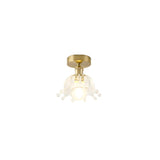 Hallway Clear Glass Floral Semi-Flush Mount Light Image - 11