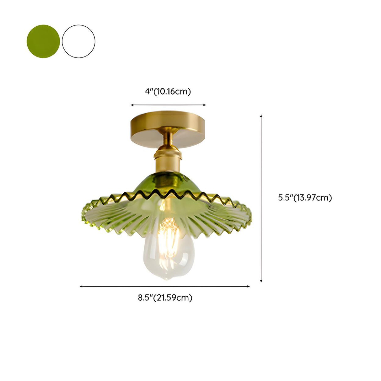 Hallway Clear Glass Floral Semi-Flush Mount Light Image - 16