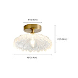 Hallway Clear Glass Floral Semi-Flush Mount Light Image - 17