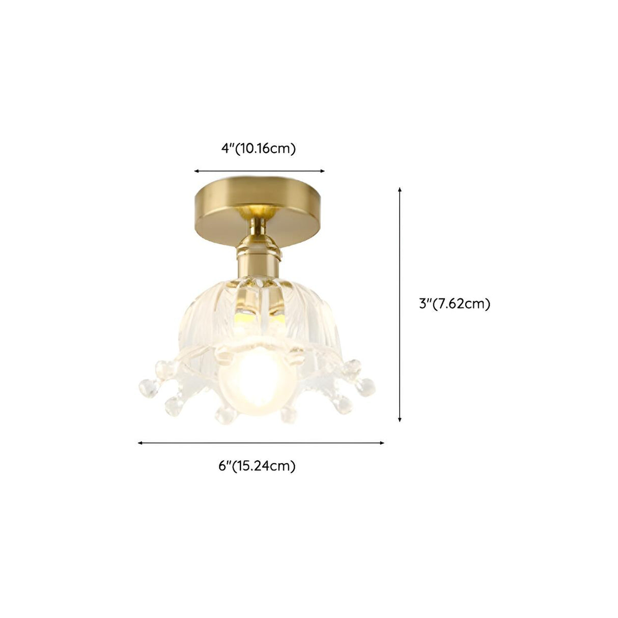 Hallway Clear Glass Floral Semi-Flush Mount Light Image - 18