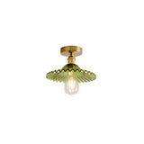 Hallway Clear Glass Floral Semi-Flush Mount Light Image - 5