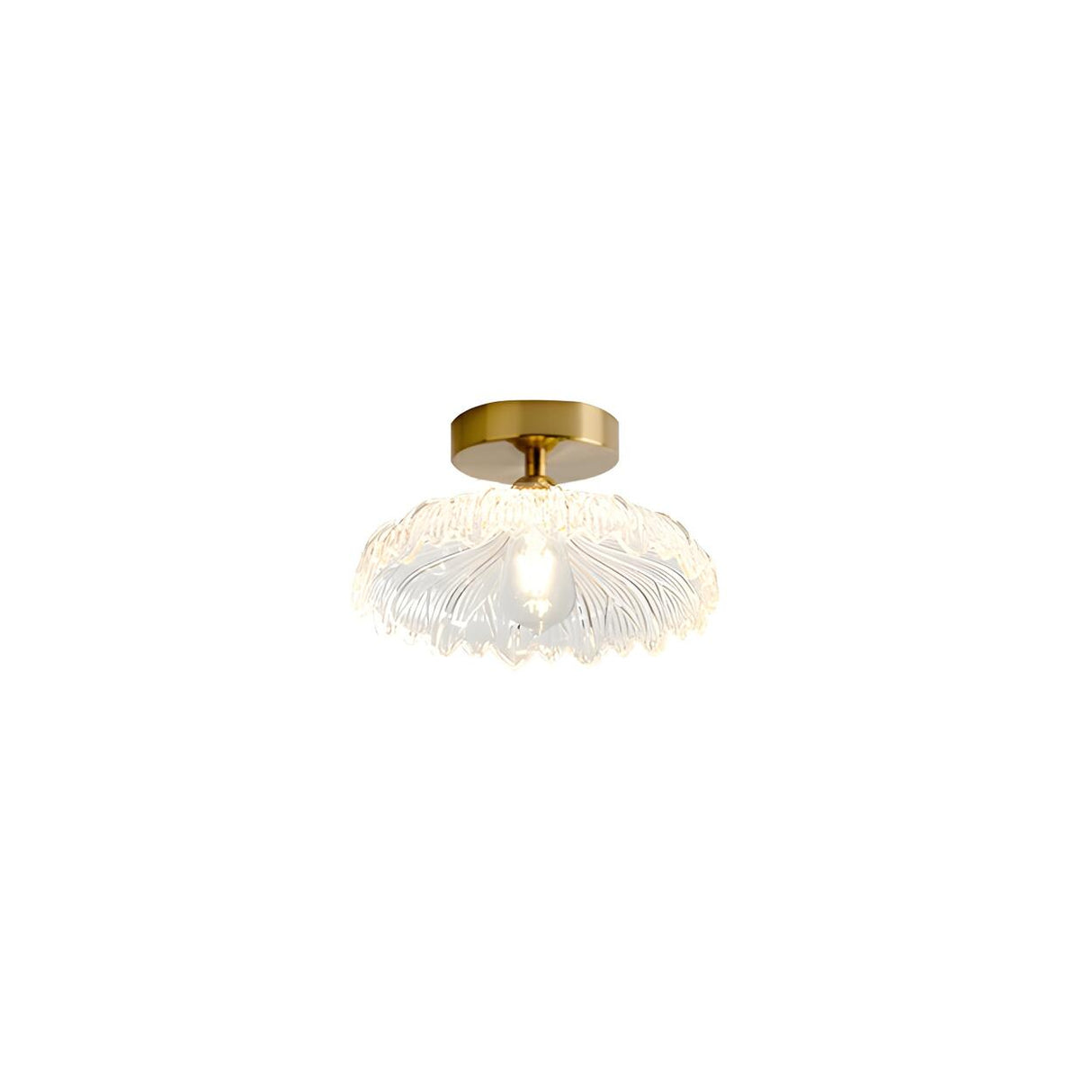 Hallway Clear Glass Floral Semi-Flush Mount Light Image - 9