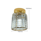 Hallway Clear Glass Flower Gold Semi-Flush Mount Light Image - 22