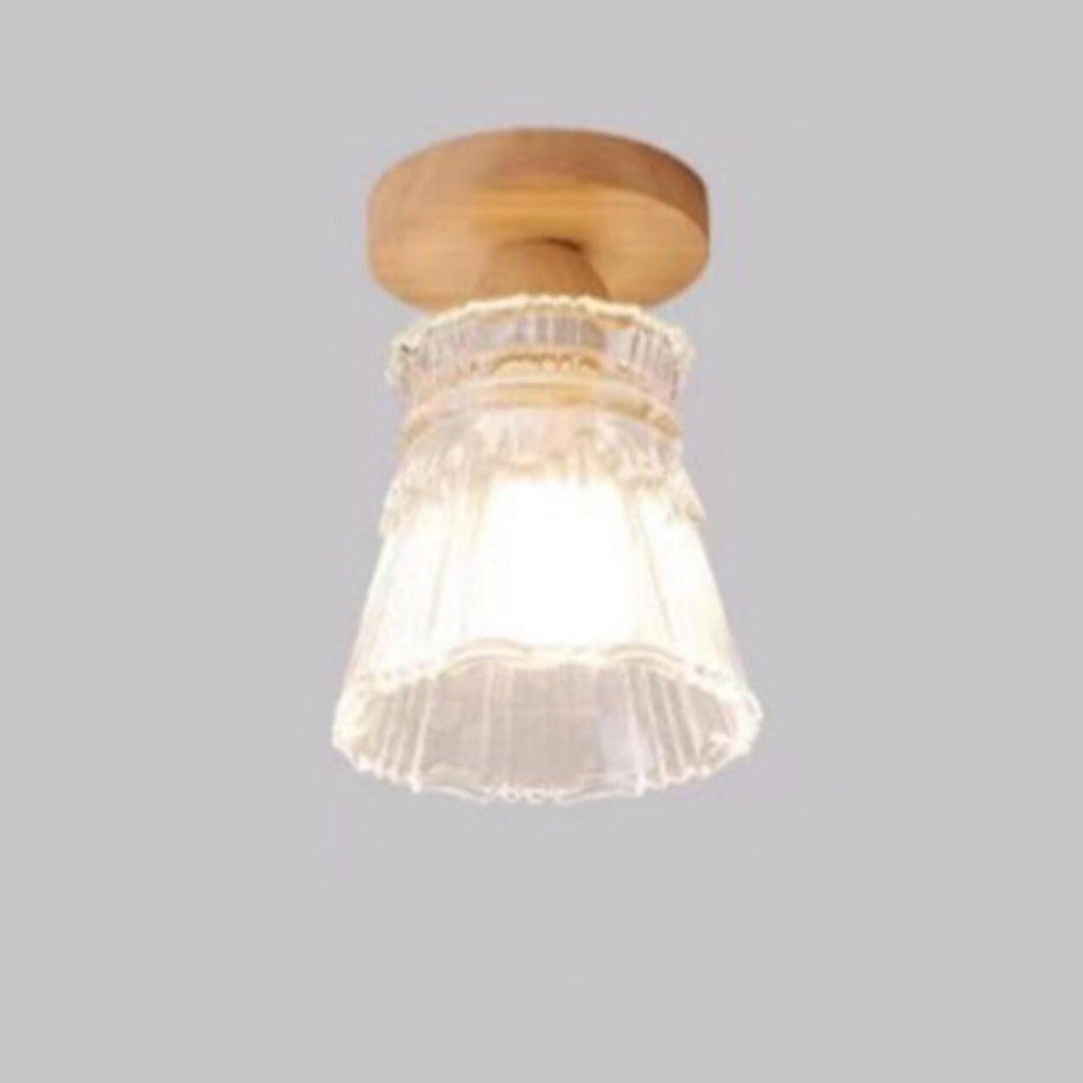 Hallway Clear Glass Flower Semi-Flush Mount Light Image - 10