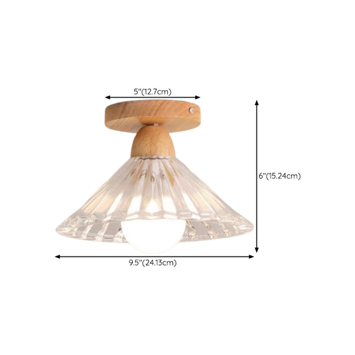 Hallway Clear Glass Flower Semi-Flush Mount Light 