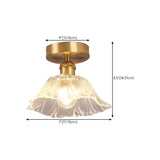 Hallway Clear Glass Flower Semi-Flush Mount Light Image - 19