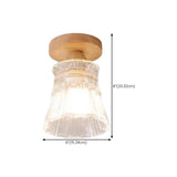 Hallway Clear Glass Flower Semi-Flush Mount Light Image - 25