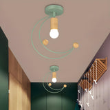 Hallway Crescent Metal Semi-Flush Mount Ceiling Light Image - 11