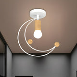 Hallway Crescent Metal Semi-Flush Mount Ceiling Light Image - 14