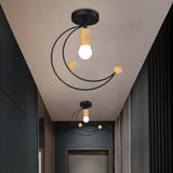 Hallway Crescent Metal Semi-Flush Mount Ceiling Light Image - 7