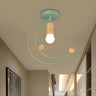 Hallway Crescent Metal Semi-Flush Mount Ceiling Light Image - 9