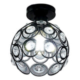 Hallway Crystal Ball Iron Semi-Flush Mount Ceiling Lamp Image - 6