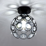 Hallway Crystal Ball Iron Semi-Flush Mount Ceiling Lamp Image - 8