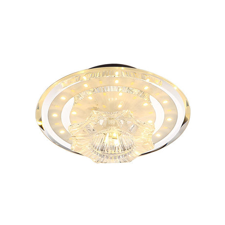 Hallway Crystal Flower LED Flush Mount Ceiling Light Image - 2