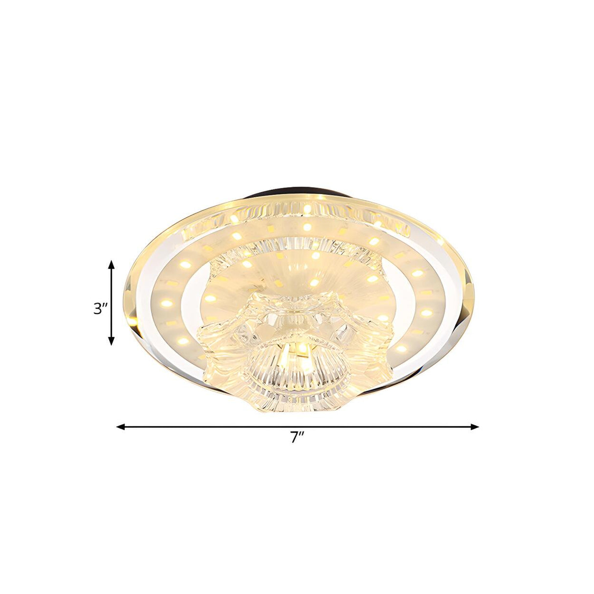 Hallway Crystal Flower LED Flush Mount Ceiling Light Image - 4