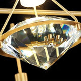 Hallway Diamond Crystal Gold Semi-Flush Mount Light Image - 6