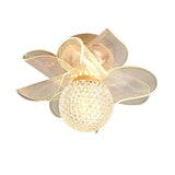 Hallway Elegant Flower Glass Ball Flush Mount Light Image - 5