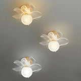 Hallway Elegant Flower Glass Ball Flush Mount Light Image - 6