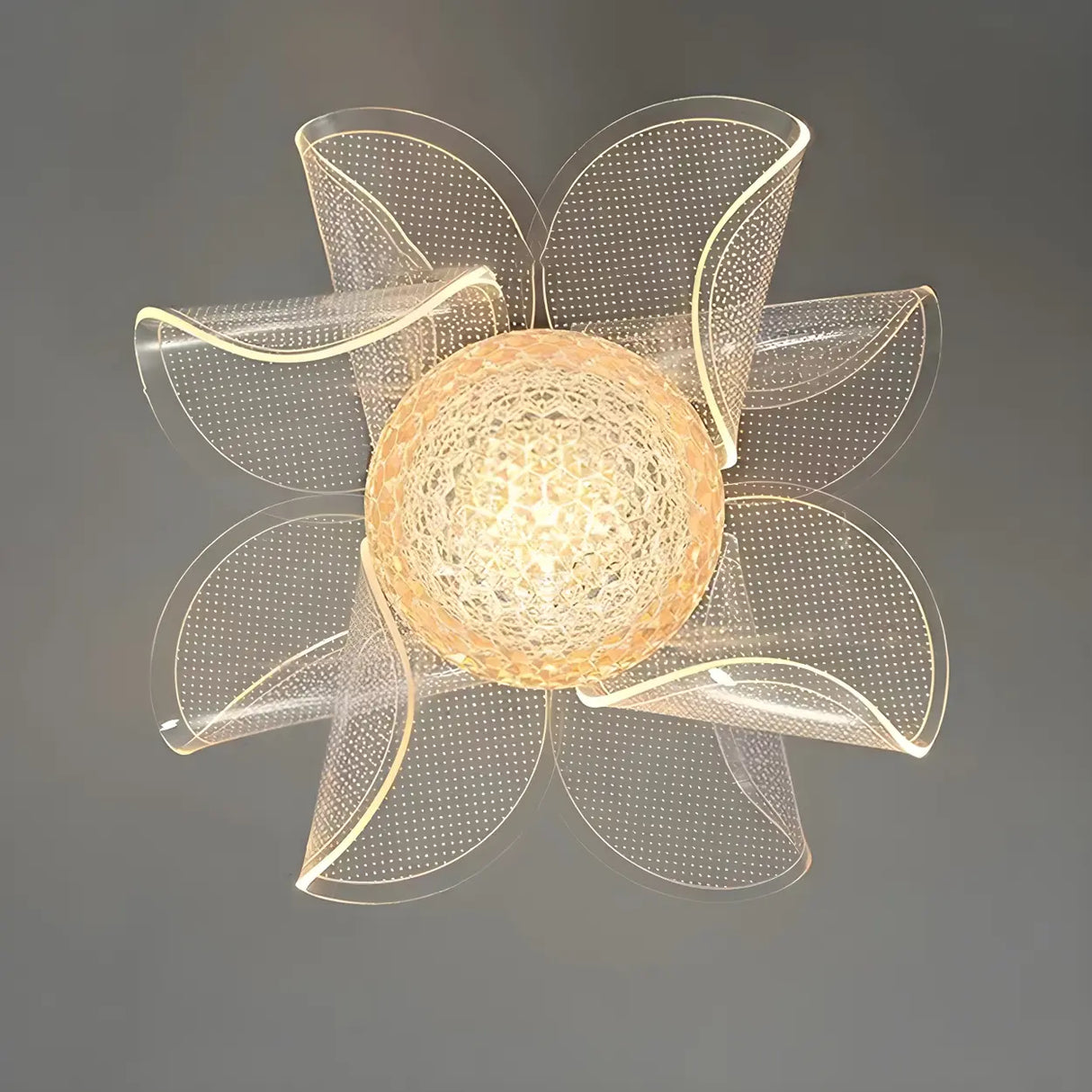 Hallway Elegant Flower Glass Ball Flush Mount Light Image - 8