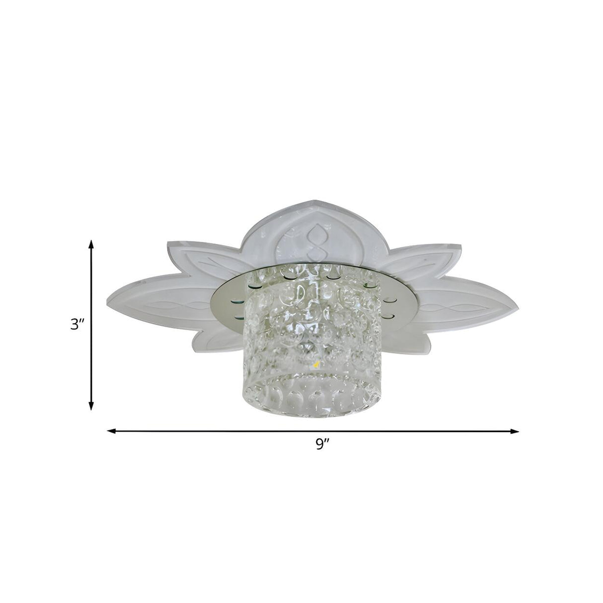 Hallway Floral Crystal Cylinder LED Flush Mount Light 