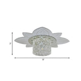 Hallway Floral Crystal Cylinder LED Flush Mount Light #size