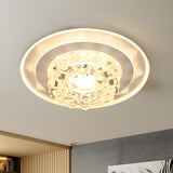 Hallway Flower Crystal LED Flush Mount Ceiling Light Image - 5