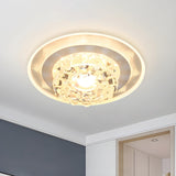 Hallway Flower Crystal LED Flush Mount Ceiling Light Image - 7