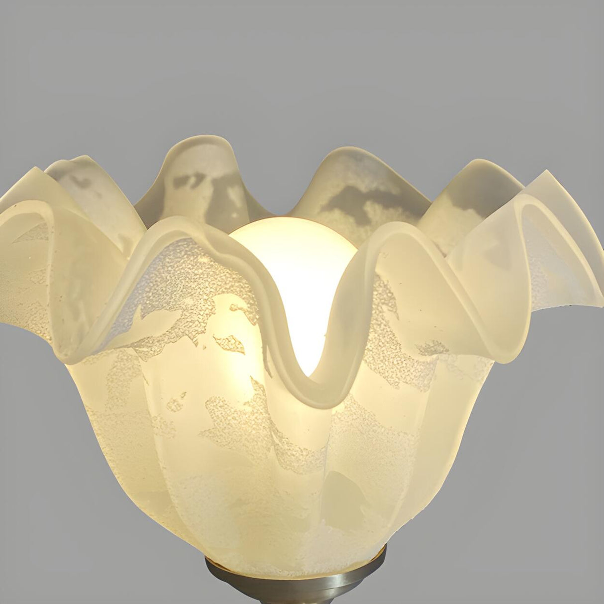 Hallway Flower Frosted Glass Gold Semi-Flush Mount Lamp Image - 8