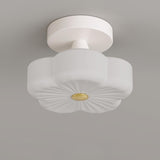 Hallway Flower White Semi-Flush Mount Ceiling Light Image - 11