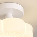 Hallway Flower White Semi-Flush Mount Ceiling Light Image - 13