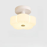 Hallway Flower White Semi-Flush Mount Ceiling Light Image - 9