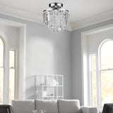 Hallway Geometric Crystal Semi-Flush Mount Ceiling Lamp Image - 14