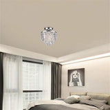 Hallway Geometric Crystal Semi-Flush Mount Ceiling Lamp Image - 15