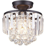 Hallway Geometric Crystal Semi-Flush Mount Ceiling Lamp Image - 5