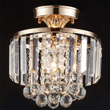 Hallway Geometric Crystal Semi-Flush Mount Ceiling Lamp Image - 7