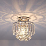 Hallway Geometric Crystal Semi-Flush Mount Ceiling Lamp Image - 9