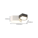 Hallway Geometric Cube LED Flush Mount Ceiling Light #size