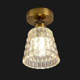 Hallway Glass Cup-Shaped Black Semi-Flush Mount Light Image - 10