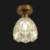 Hallway Glass Cup-Shaped Black Semi-Flush Mount Light Image - 11