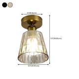 Hallway Glass Cup-Shaped Black Semi-Flush Mount Light #size