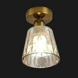 Hallway Glass Cup-Shaped Black Semi-Flush Mount Light Image - 9