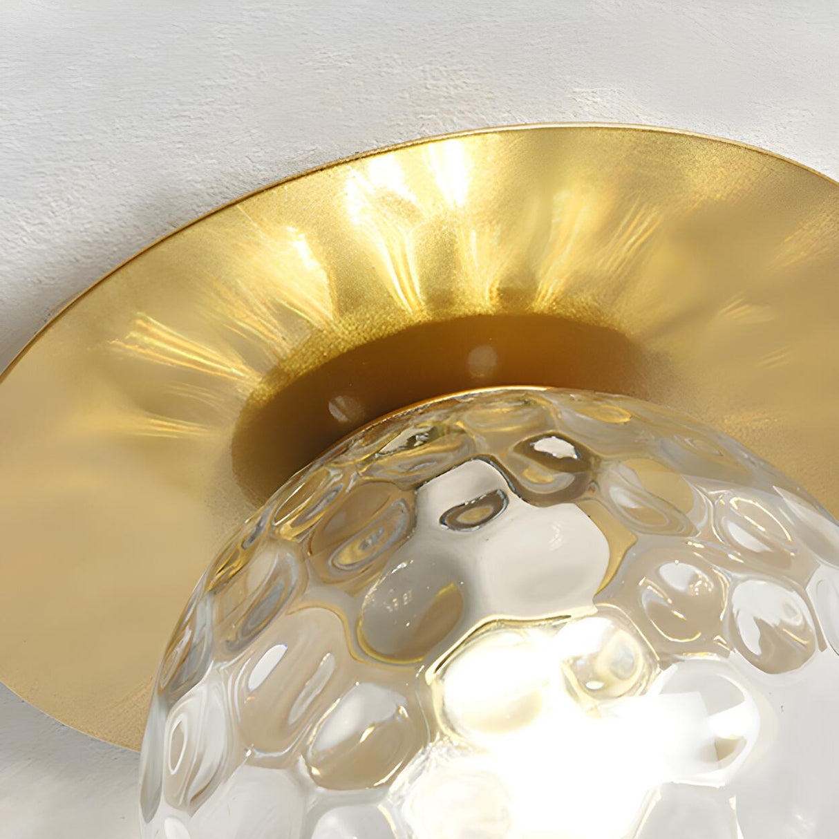 Hallway Glass Globe Gold Semi-Flush Mount Ceiling Light Image - 18